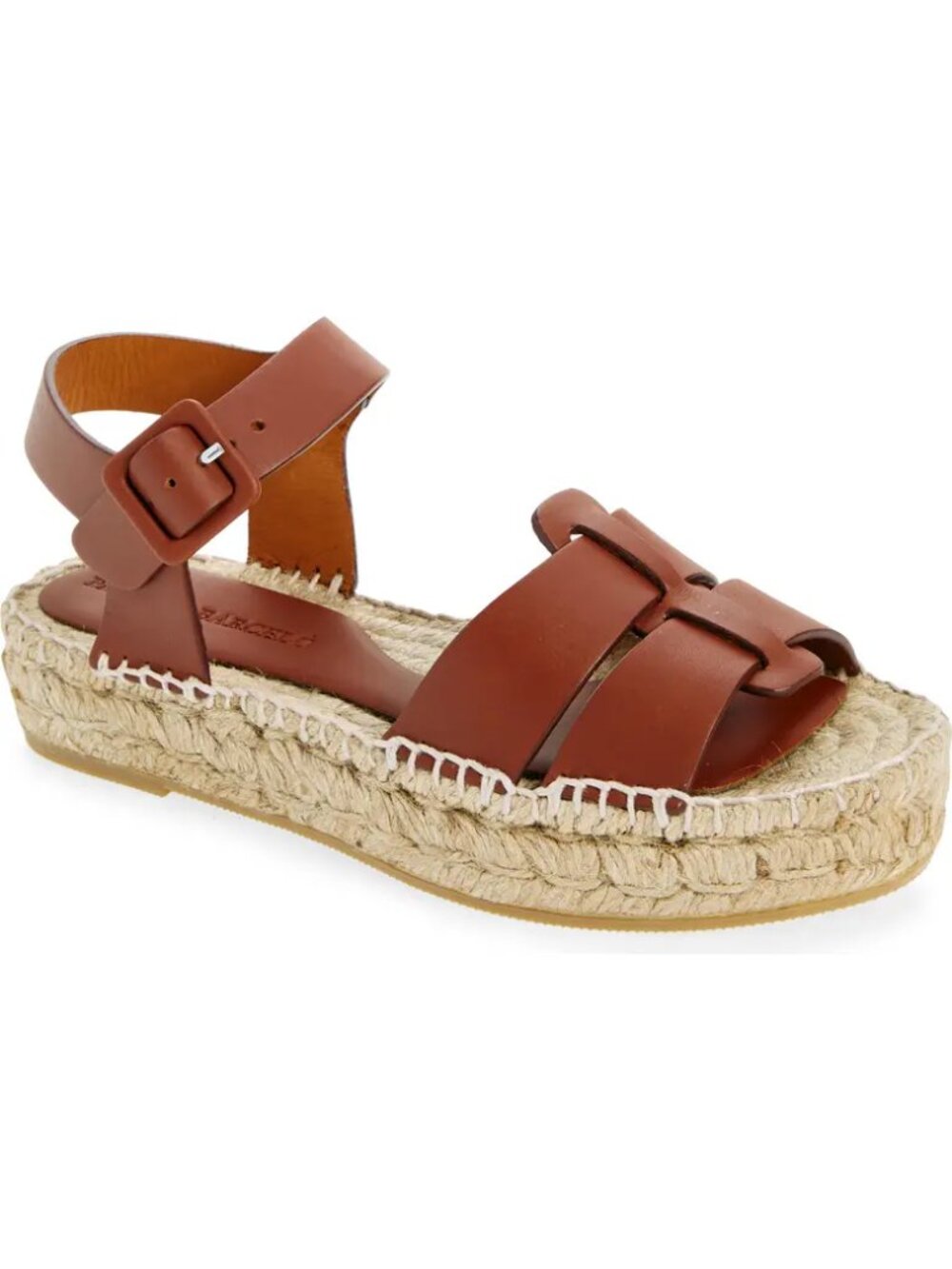 Paloma Barcelo Brown Leather Woven Espadrille Sandals. EU39/US 8-8.5